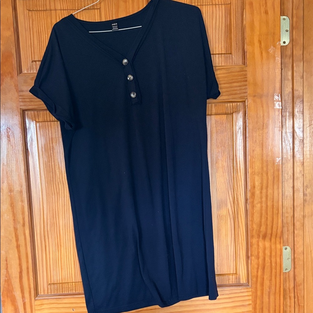 Women's Black Button-Detail Top